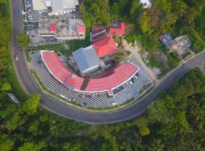 an overhead view of a road with a building at Wayanad Royal Crown in Kalpetta