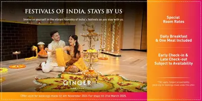 a poster for a festival of india stays by us at Ginger Tirupur in Tiruppūr