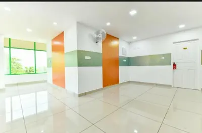 a room with colorful walls and a door at GREEN LINE RESIDENCY in Nedumbassery