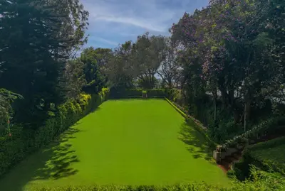 a large green field with trees and bushes at Gateway Coonoor in Coonoor
