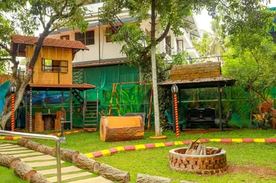 a park with a playground with a play structure at Belljem Homes -your own private resort -1 BHK FF in Trichūr