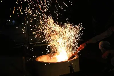 a person is using a pot full of sparks at D signature Homestay By Lexstays in Kushālnagar