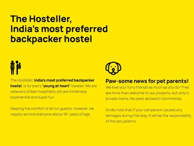 a yellow sign that says the hostelier includes most preferred backpacker hospital at The Hosteller Coorg, Madikeri in Madikeri