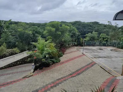 a view of a garden with trees and plants at Meghdoot river resort in Ernakulam