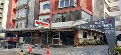 a building with a street sign in front of it at HOTEL PANKAJ RESIDENCY in Guruvāyūr