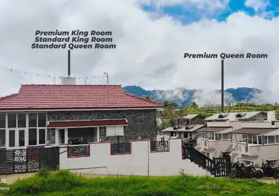 a view of a building with the words permanent living room and permanent queen room at PURPLE ORCHID BY XACRO XPERIENCES in Kodaikānāl