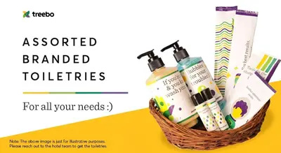 a basket full ofentedented toothbrushes and toothpaste at Itsy Hotels Sapphire Residency in Manjeri