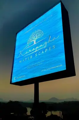a computer monitor with a water agencies sign on it at Karapuzha Water Scapes Wayanad in Wayanad