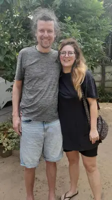 a man and a woman posing for a picture at Dhakshina Homestay in Cochin