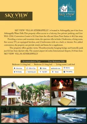 a collage of photos of a house and a website at SkYVIEW VILLA in Athirappilly